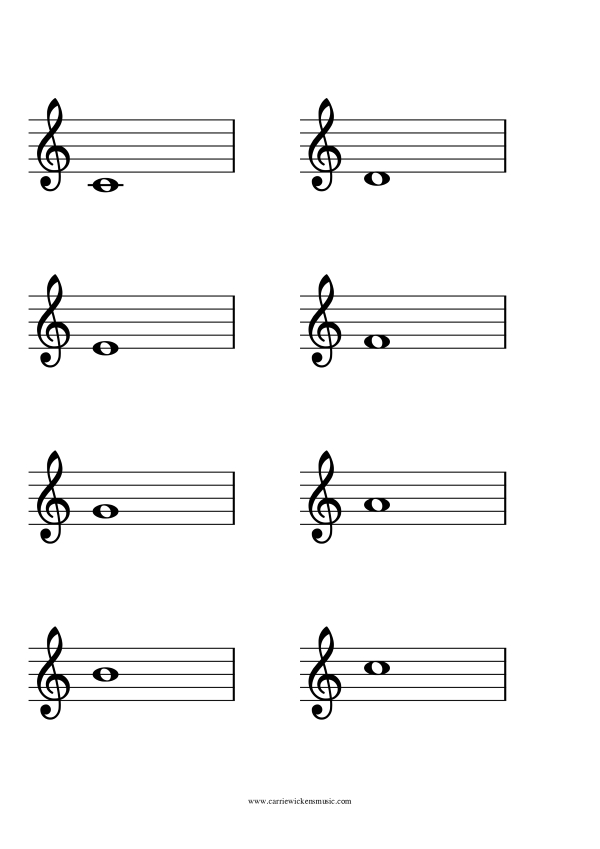 free printable music note flashcards Carrie Wickens Music